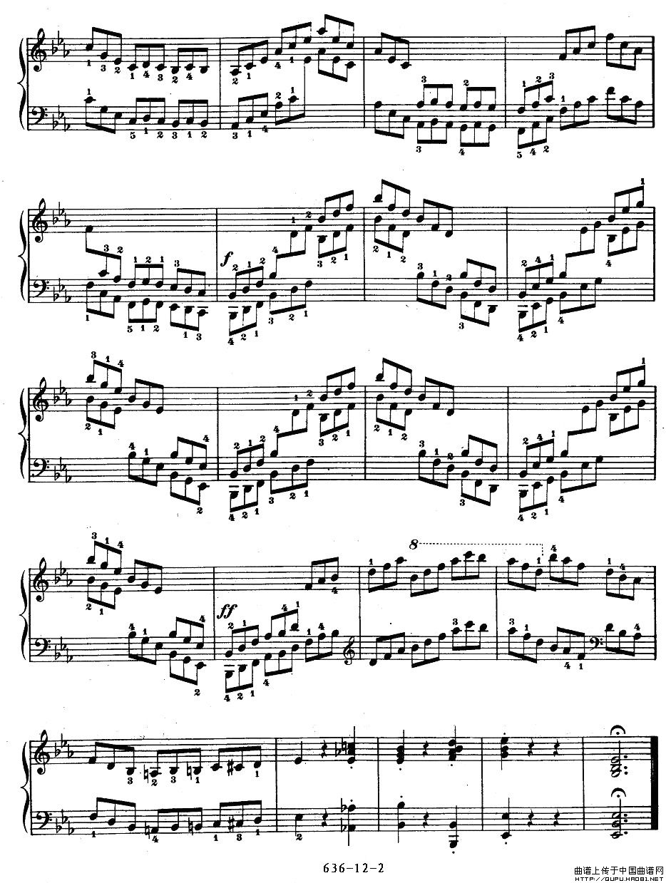 《车尔尼钢琴手指灵巧初步练习曲》OP.636-122