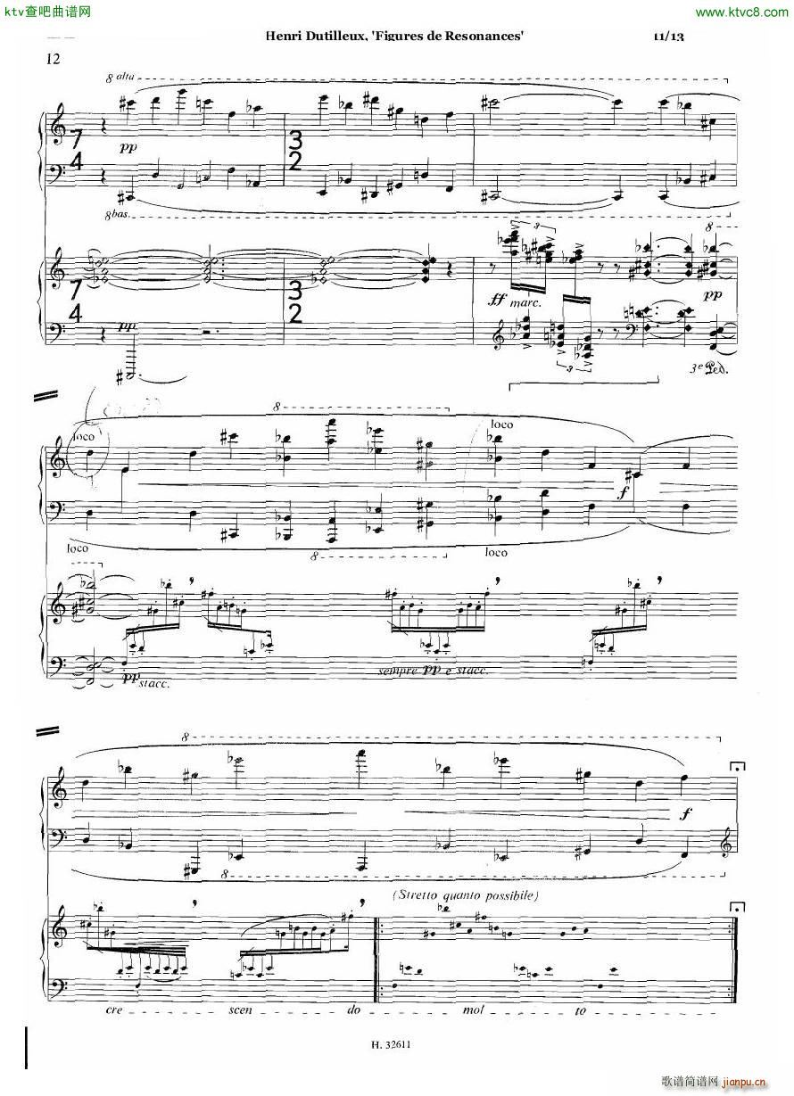 Dutilleux Figures de Résonances for Two Pianos11