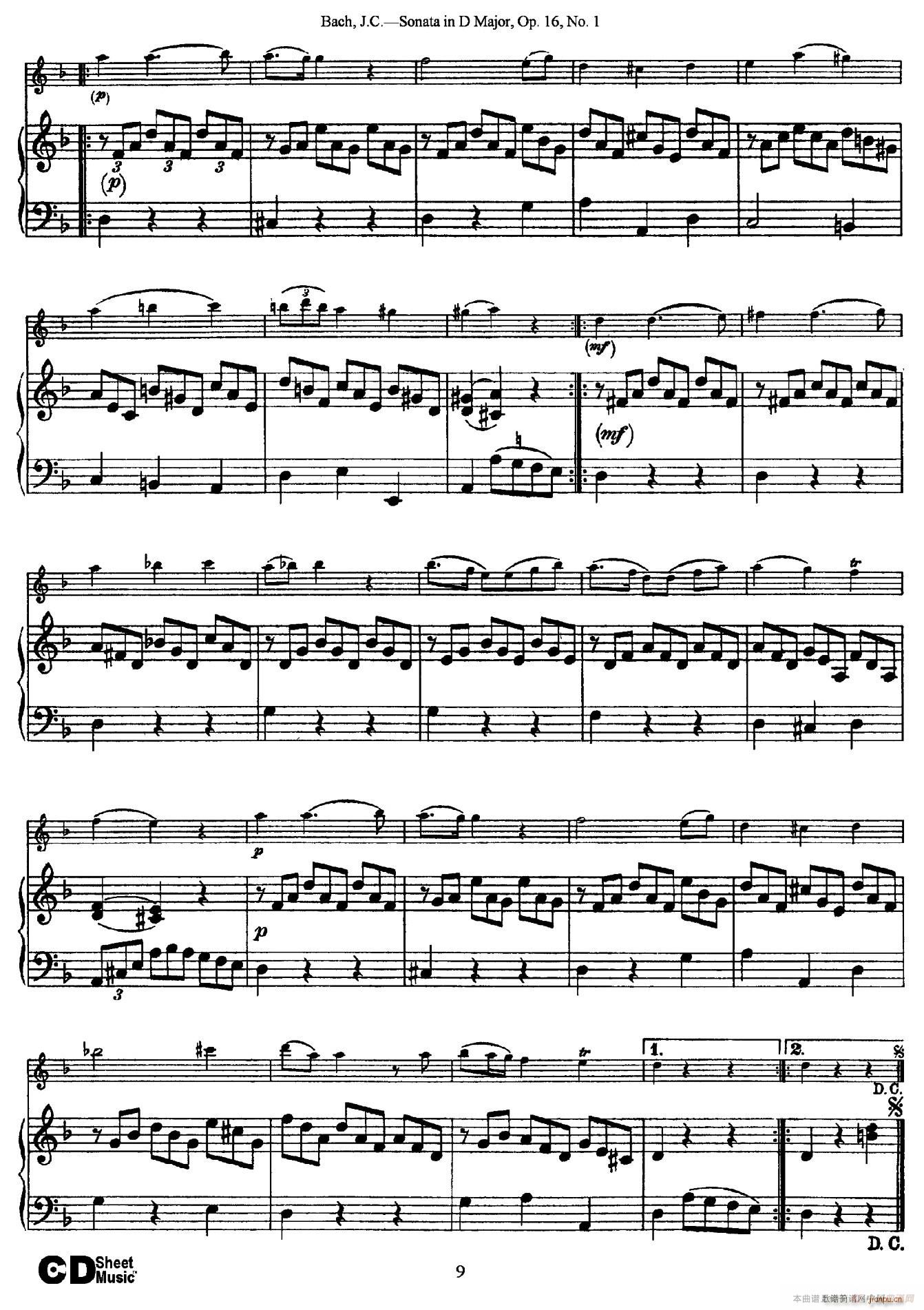 Sonata in D Major Op 16 No 1（ 钢琴伴奏）9