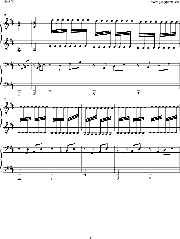 卡农四手联弹-Charm改编版-钢琴谱(钢琴曲)-帕赫贝尔-Pachelbel16