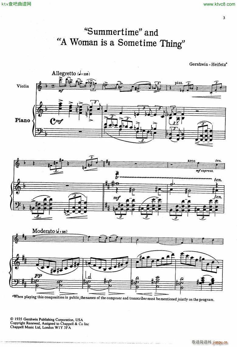 Gershwin Heifetz 4 Pieces from Porgy Bess1
