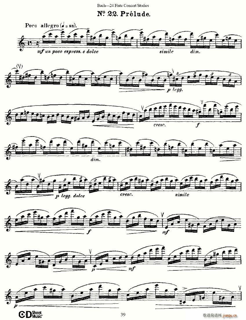 Bach-24 Flutc Concert Studies 之20―24（巴赫―24首长笛音乐会练习曲）3