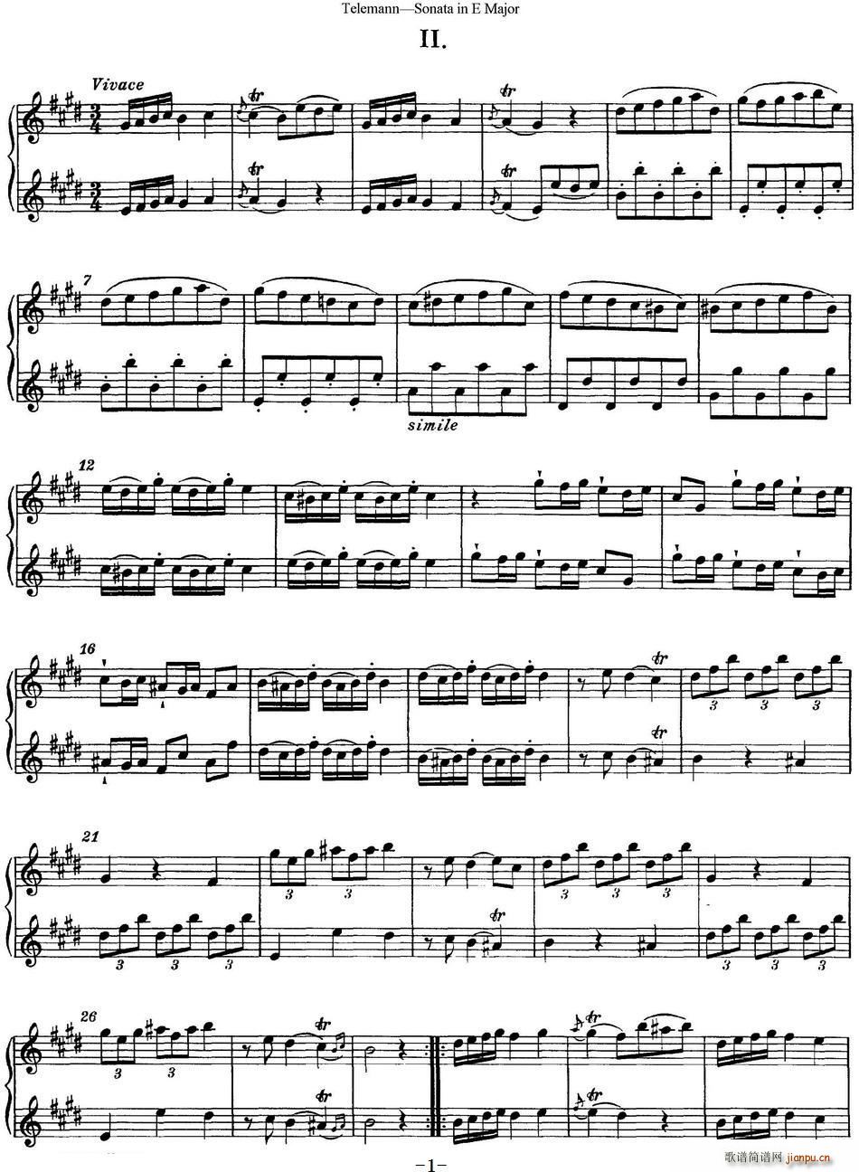台莱曼E大调双长笛奏鸣曲 (No 2)1