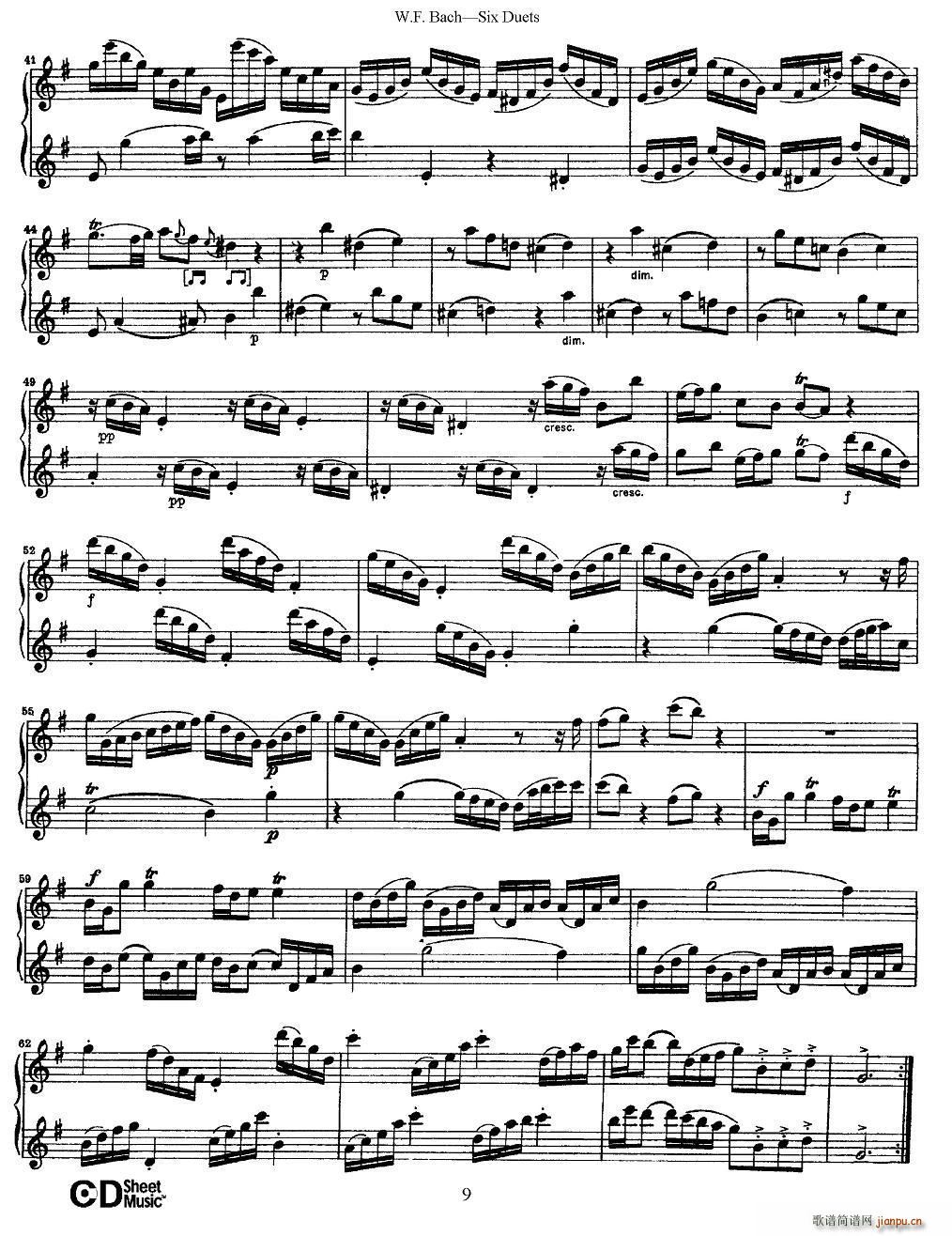 W F 巴赫―六首二重奏练习曲（2）3