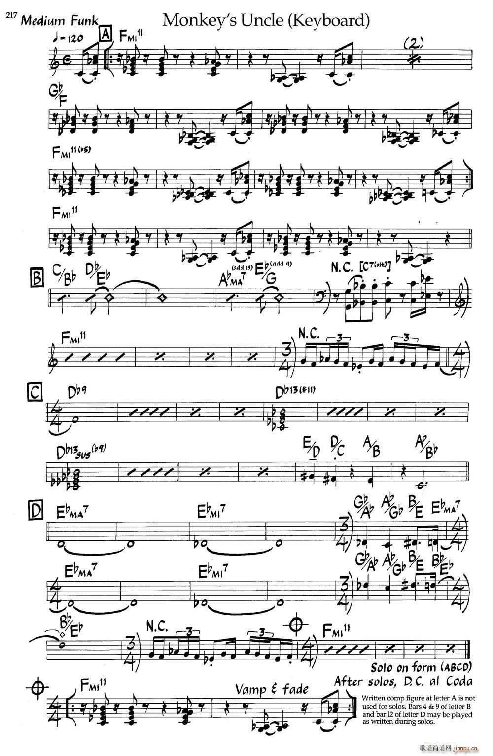 Monkey s Uncle (Keyboard)(爵士钢琴曲)1