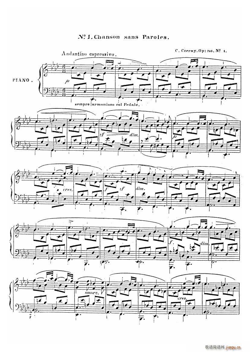 Czerny Chanson sans Paroles Op 795 No 11