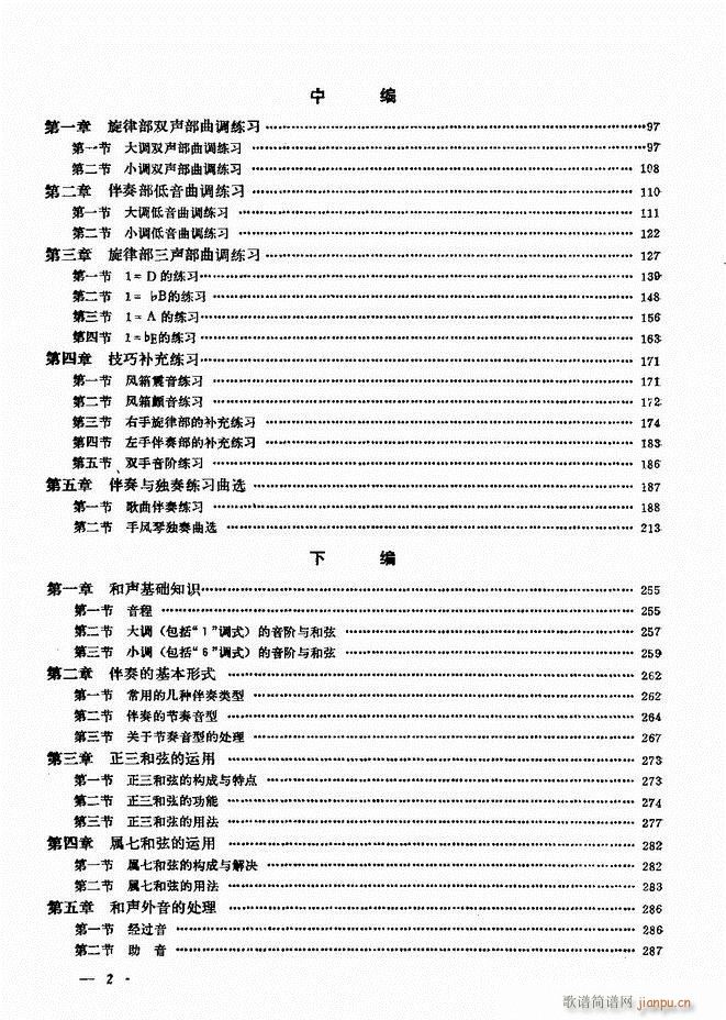 手风琴简易记谱法演奏教程 目录1-602