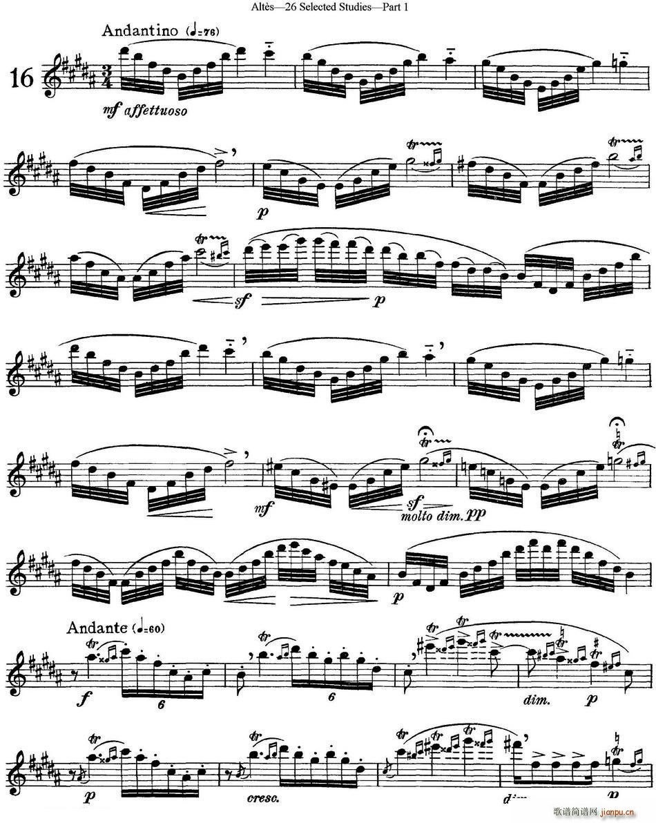 阿尔泰斯26首精选长笛练习曲(NO 16)1
