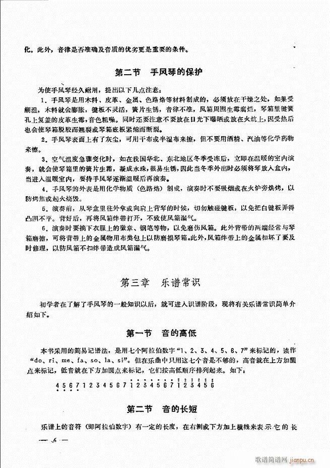 手风琴简易记谱法演奏教程 目录1-6011