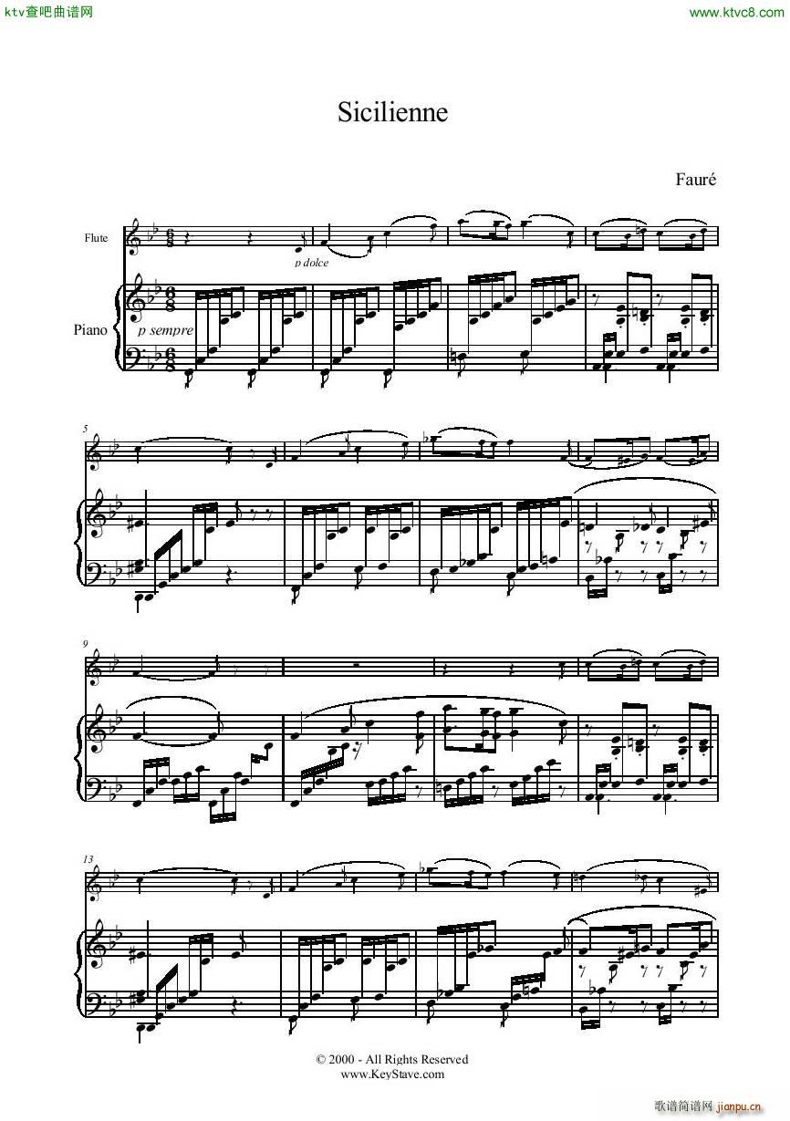 Gabriel Fauré 1845 1924 Sicilienne Flute Piano1