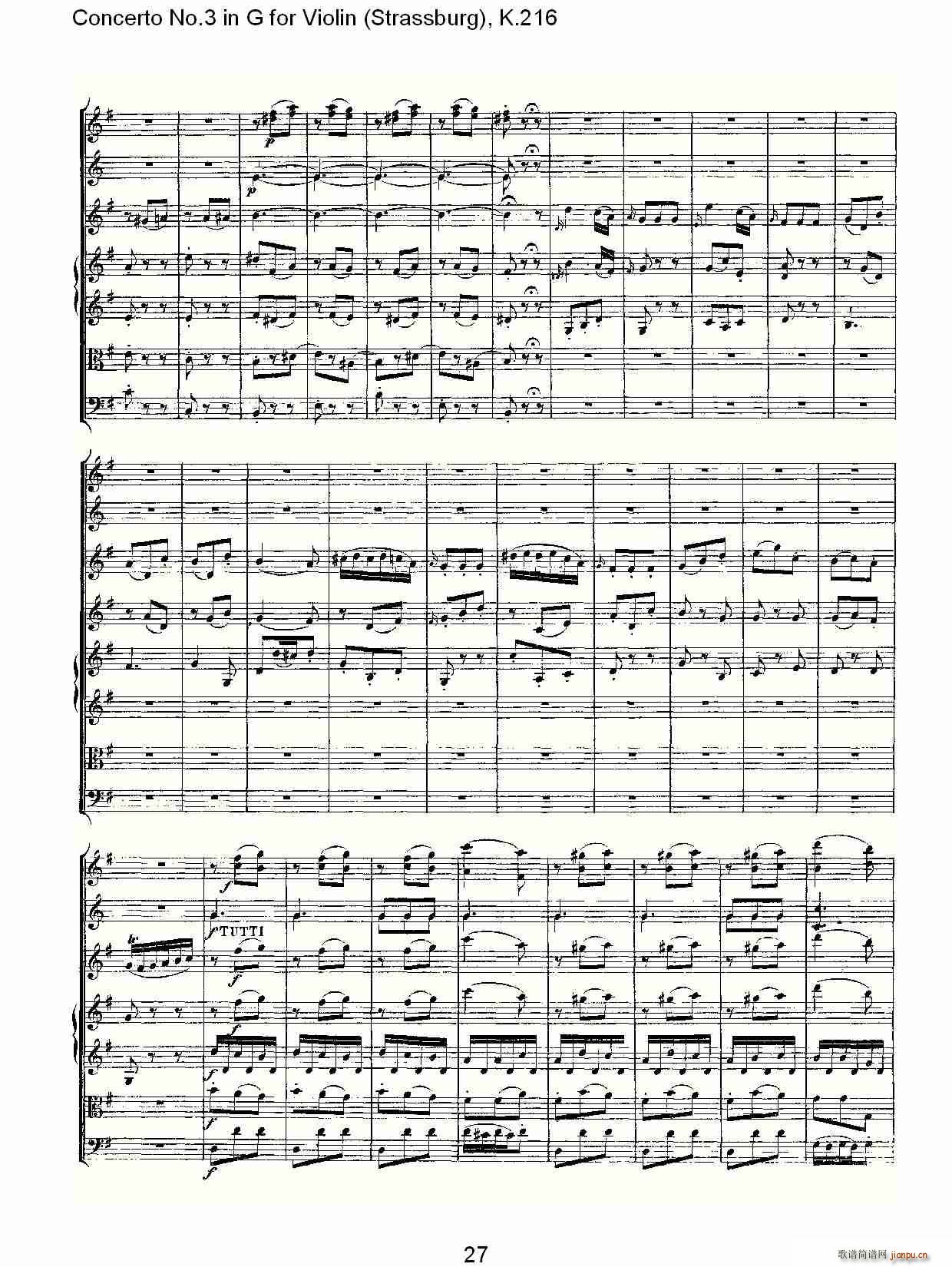 Concerto No.3 in G for Violin K.216（G调小提琴第三协奏曲, K）27