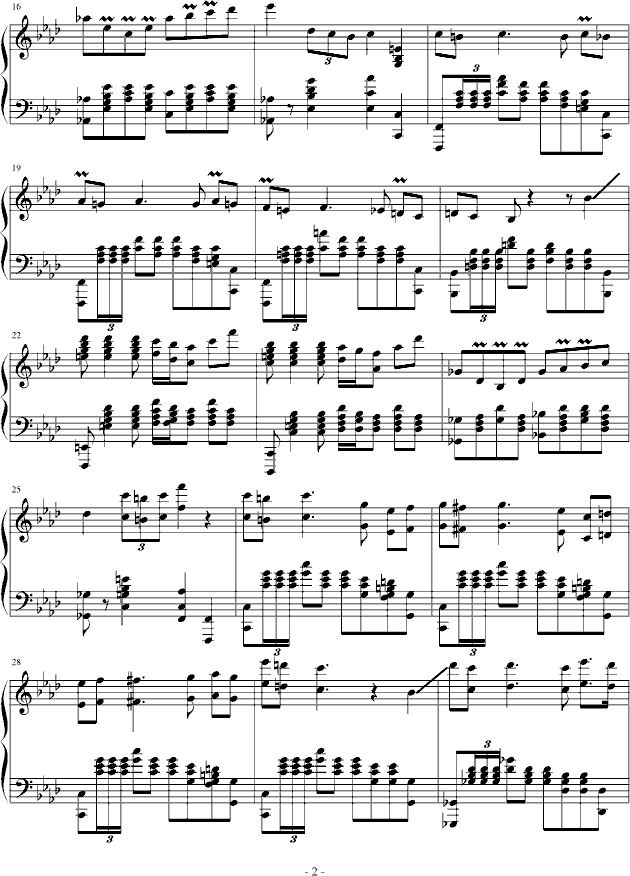 斗牛士之歌 难度版-钢琴谱(钢琴曲)-比才-Bizet2