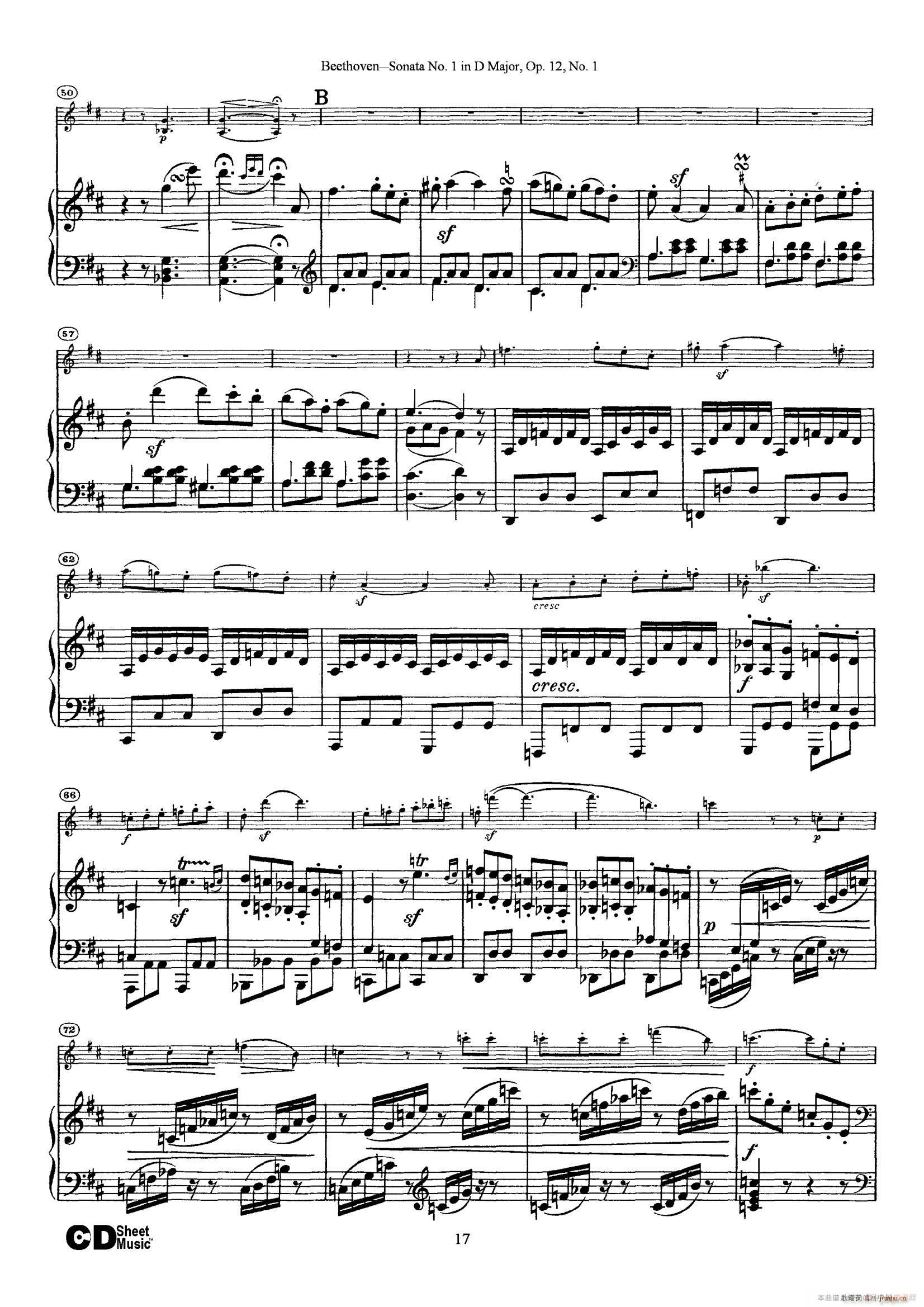 D大调第一小提琴奏鸣曲（Sonata No 1 in D Major Op 12 No 1）（ 钢琴伴奏）17