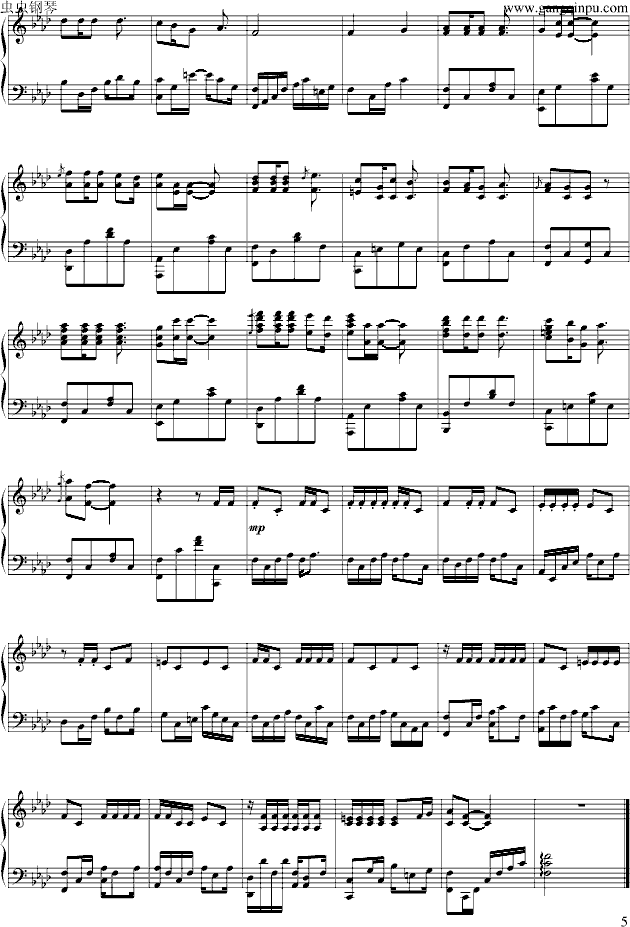夜曲-苗波版-钢琴谱(钢琴曲)-周杰伦5