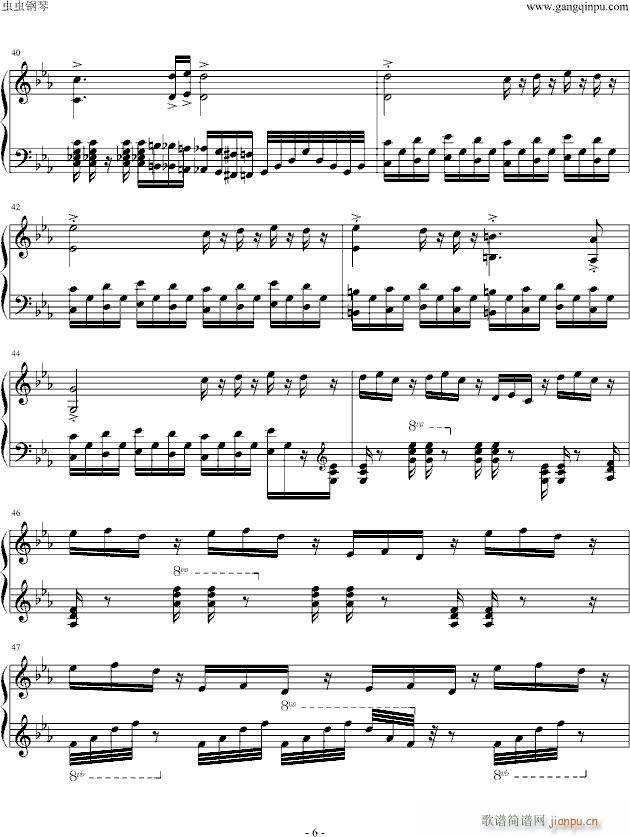 金曲奖杰伦宇豪双钢琴曲（单钢琴谱）_周杰伦6