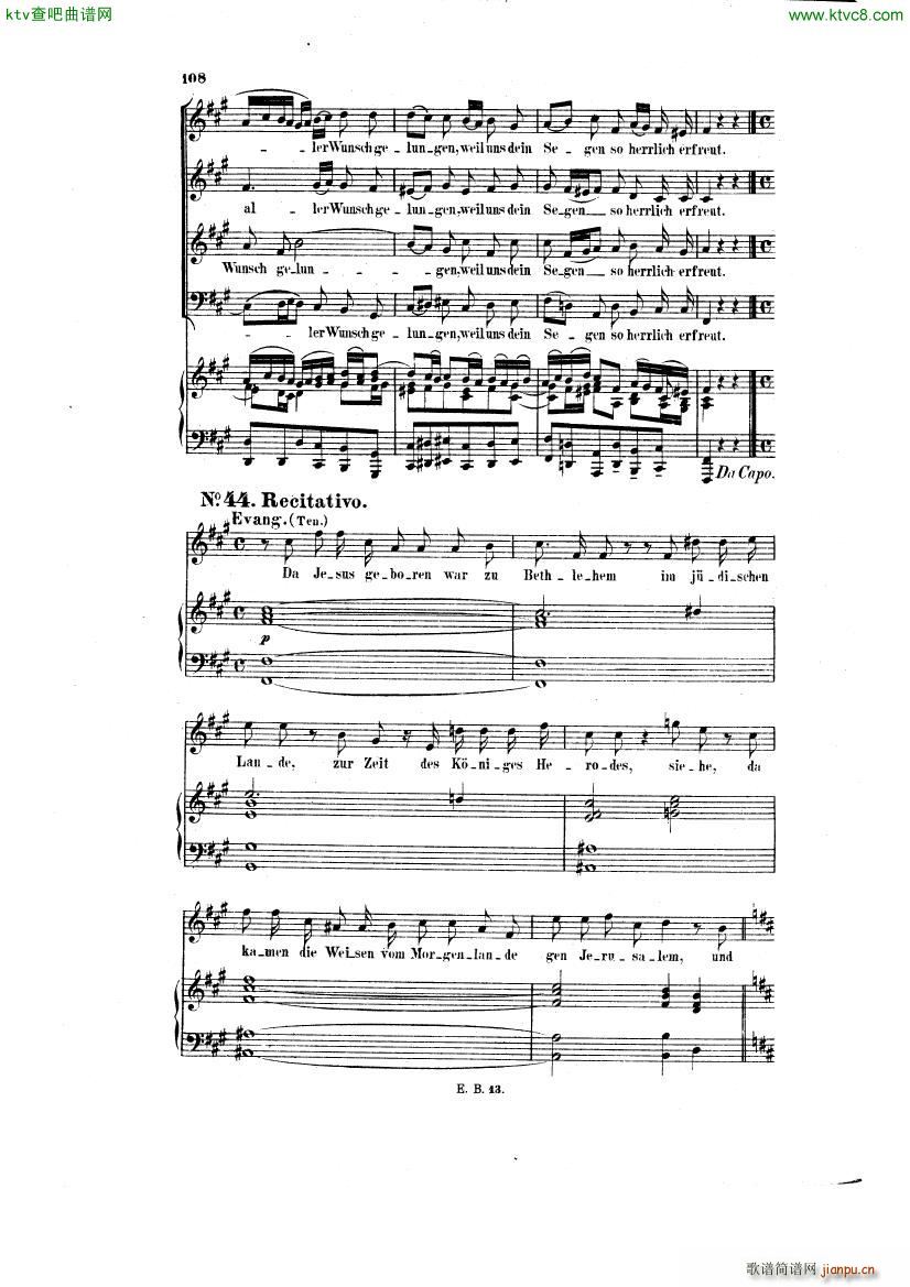 Bach JS BWV 248 Christmas Oratorio No 4312