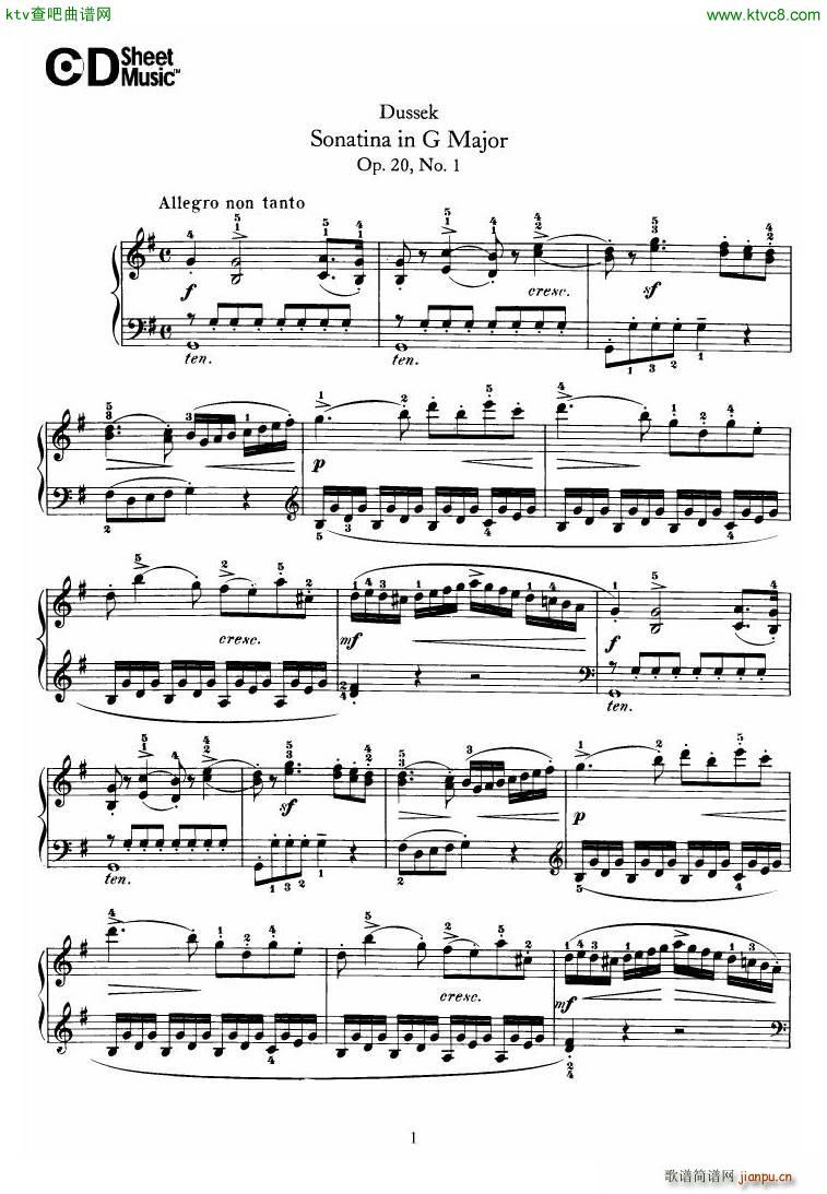 Dussek Sonatina in G Major1