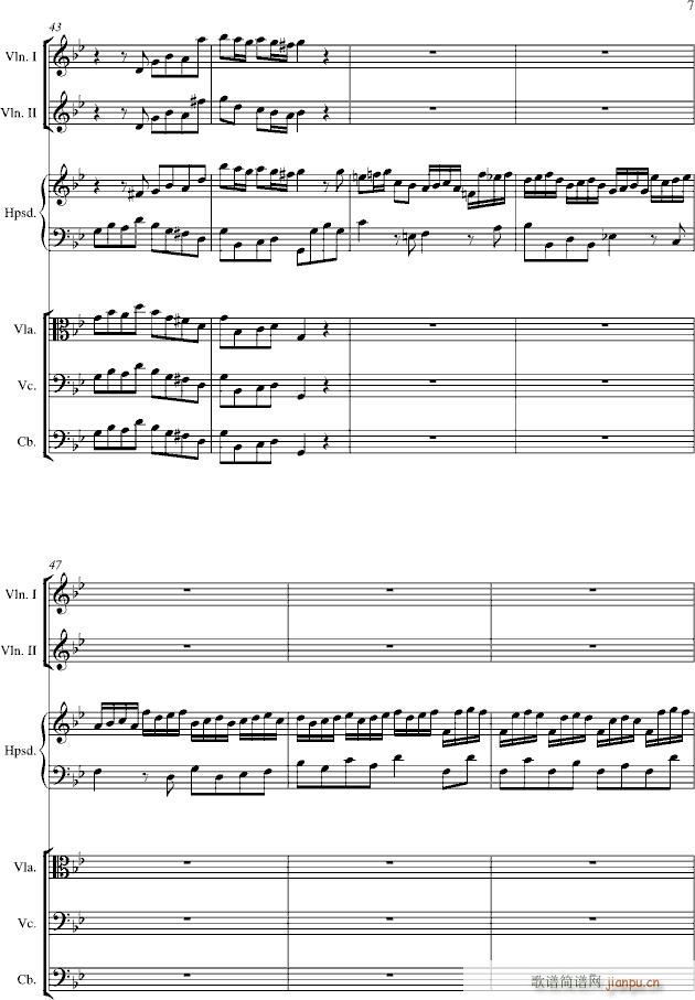 羽管键琴协奏曲 第一乐章 不太快的快板_亨德尔7