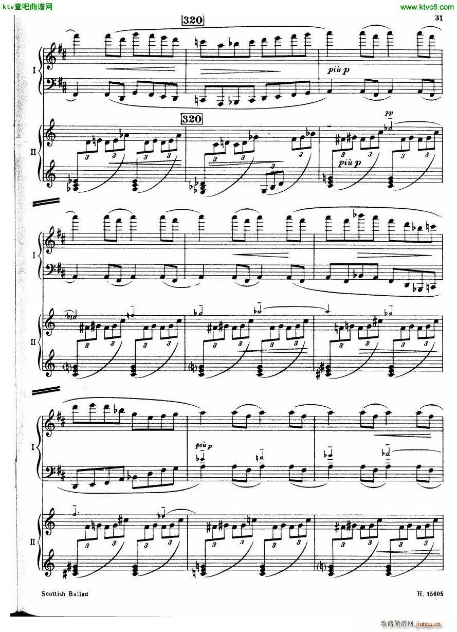 Britten Scottish Ballad op 26 arr for 2 pianos32