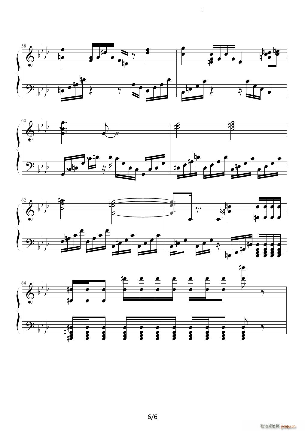 英雄联盟主题曲（钢琴版） 降A调6