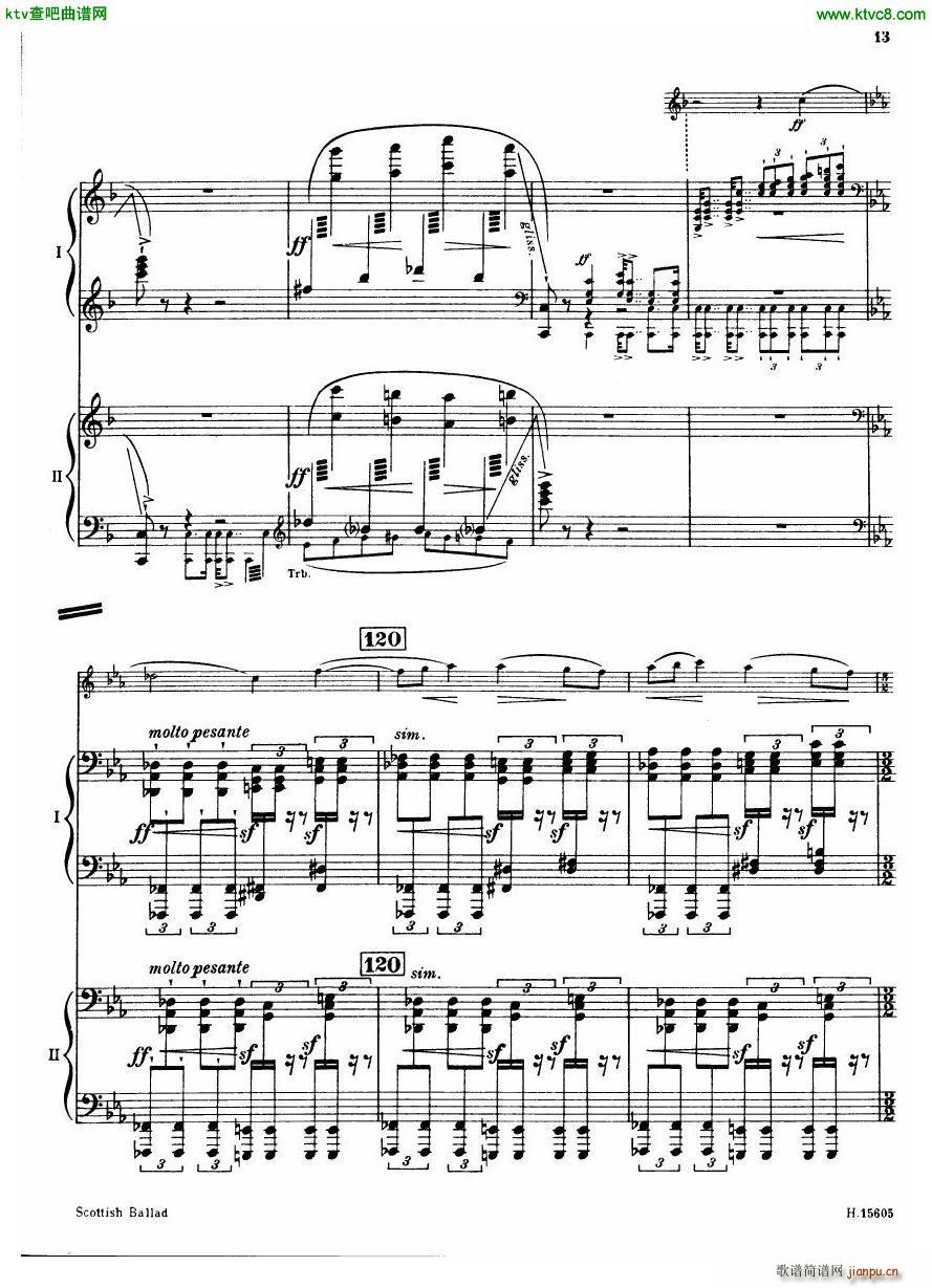 Britten Scottish Ballad op 26 arr for 2 pianos14