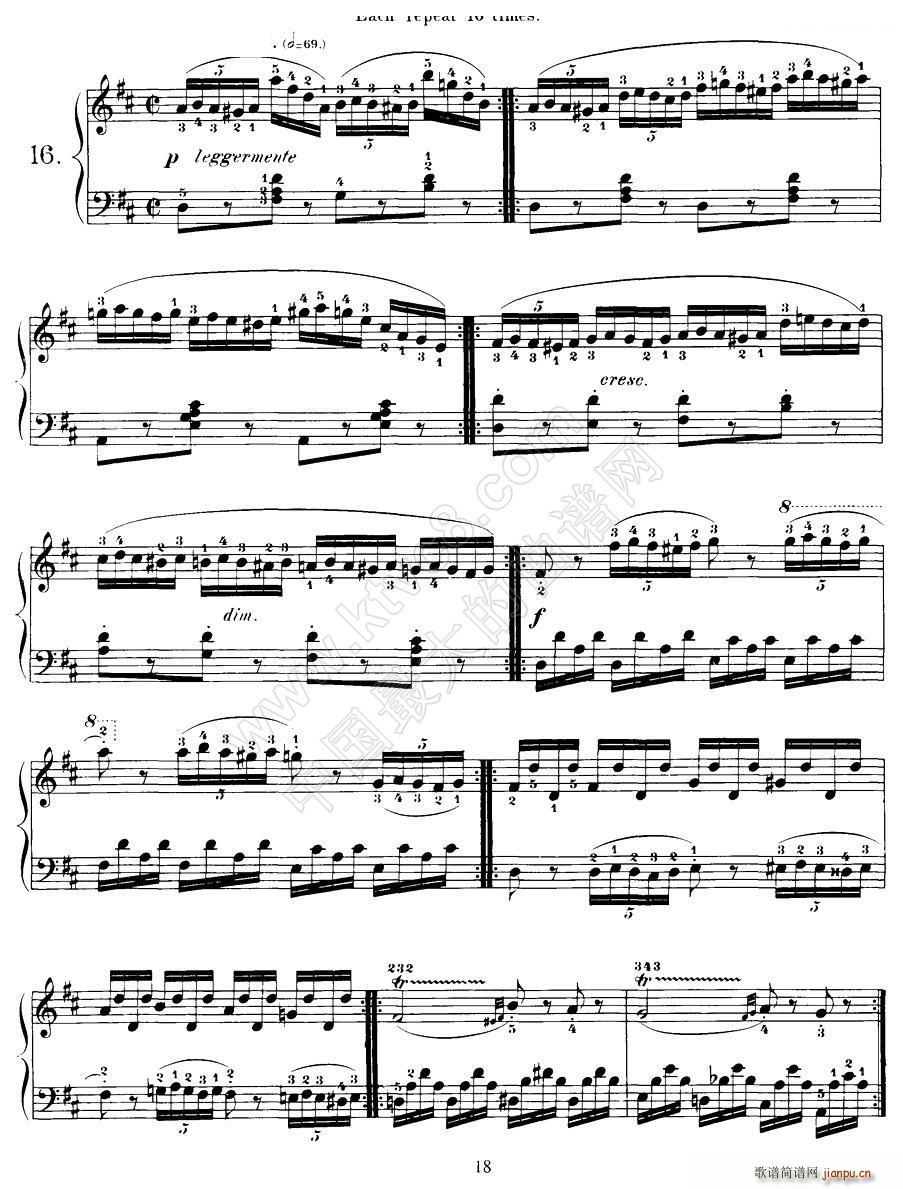 Czerny - 40 Daily Exerci Op 337（16―20）（40首日常训练曲）1