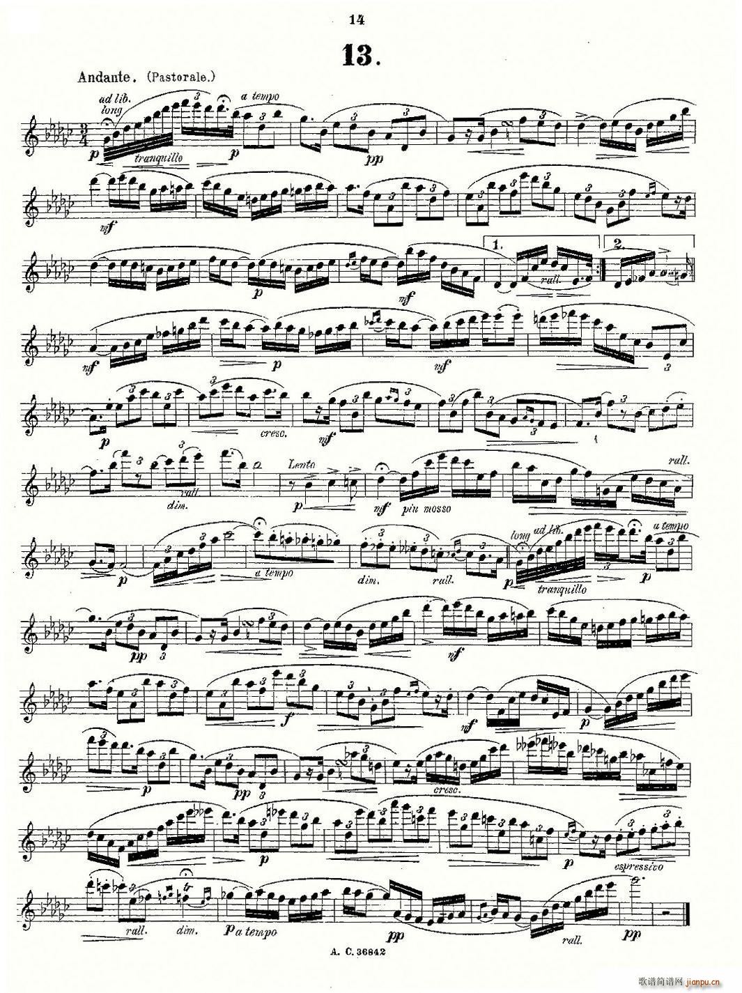 24首长笛练习曲 Op.21 之13―242