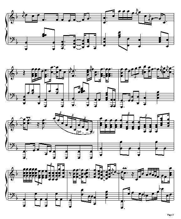 爱如潮水-钢琴谱(钢琴曲)-张信哲5