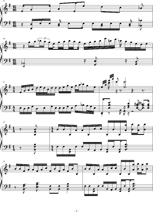 《火影忍者》原声音乐《激と�摹犯智侔�-钢琴谱(钢琴曲)-火影忍者2