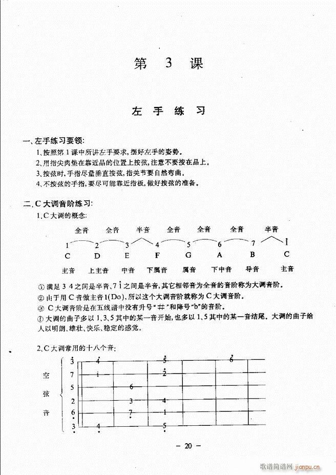 民谣吉他教程 目录前言 1-6025