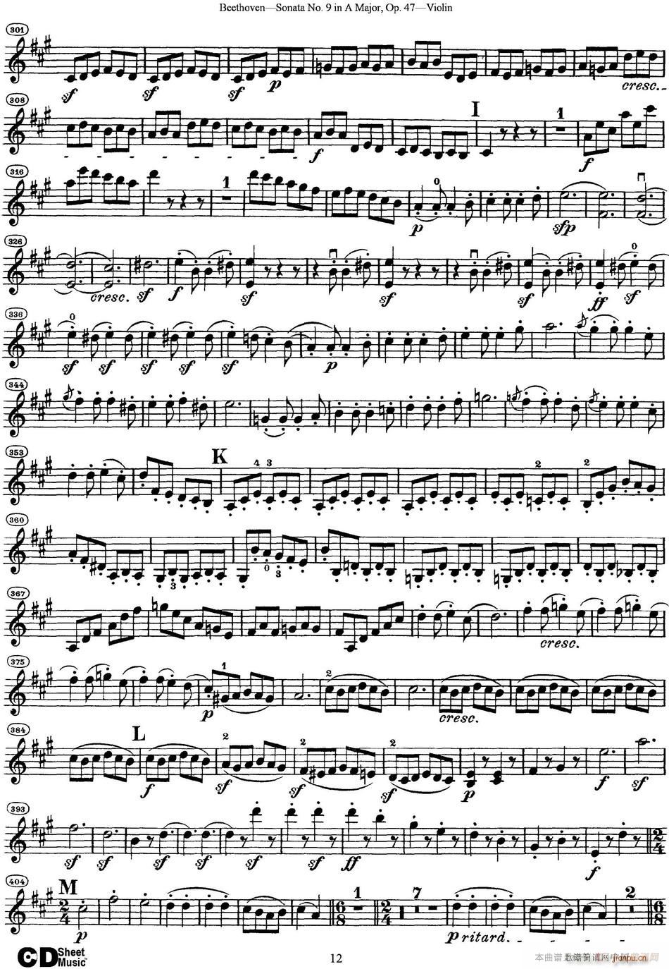 Violin Sonata No 9 in A Major Op 4712