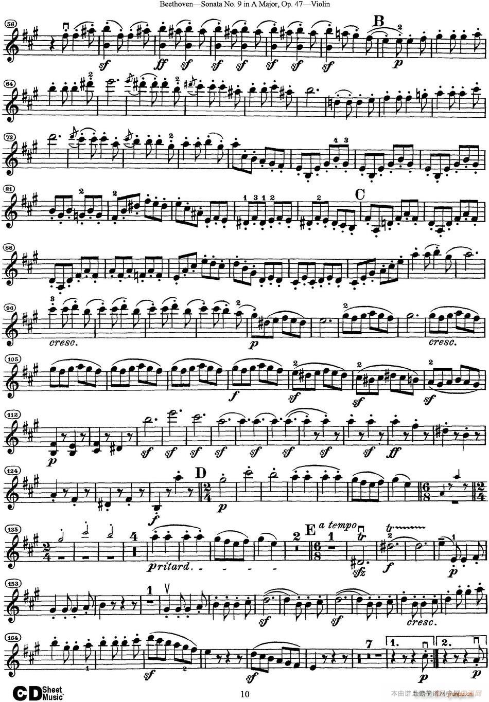 Violin Sonata No 9 in A Major Op 4710