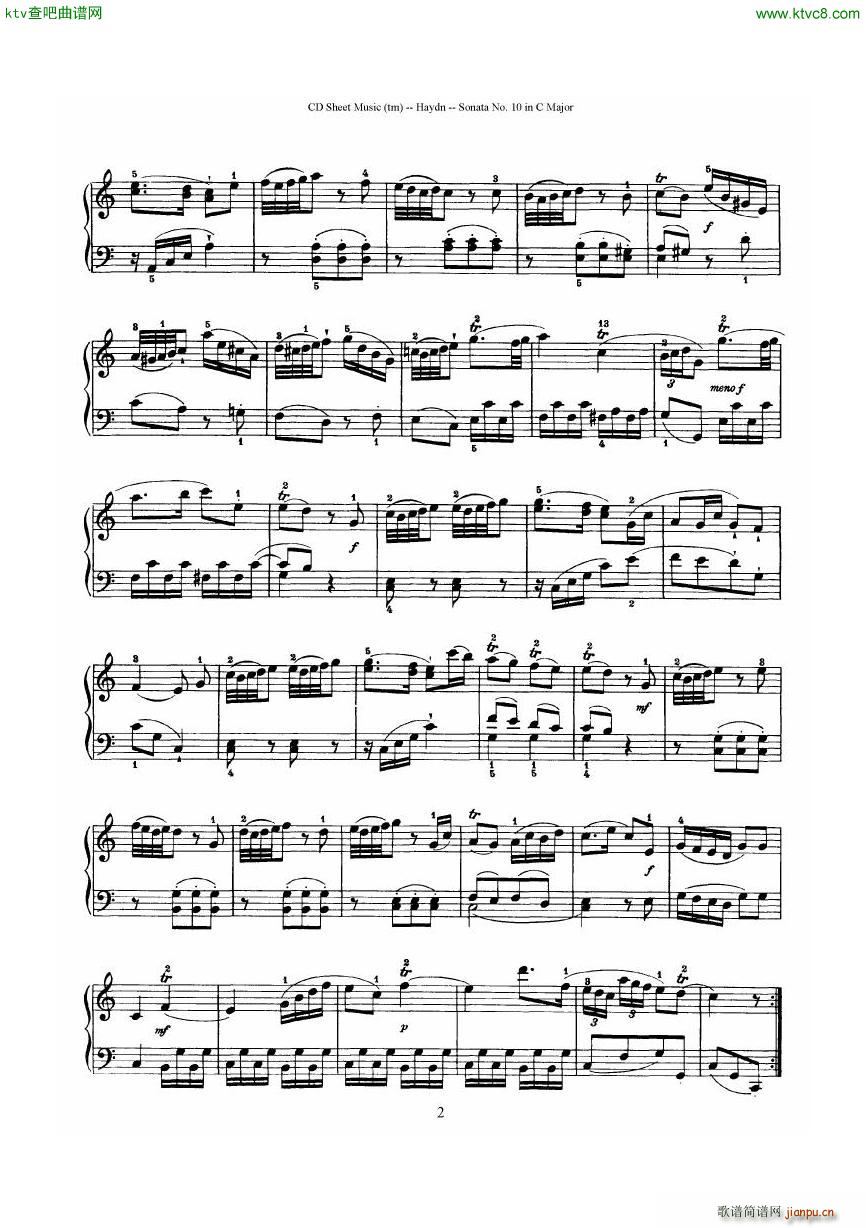 Haydn Joseph Sonata no 10 in C Major2