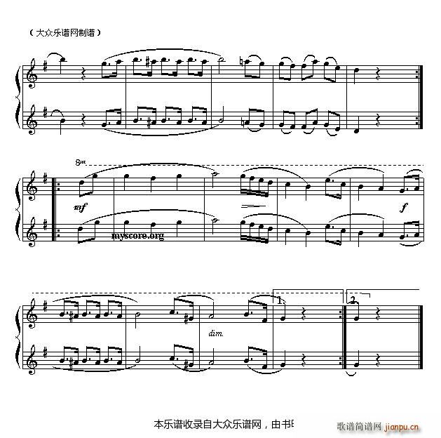 （德）贝多芬 G大调小步舞曲（四手联弹之一）3