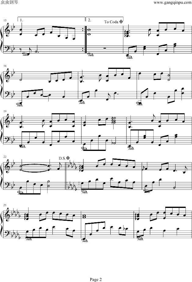 雪之梦（较好版）-钢琴谱(钢琴曲)-班得瑞-Bandari2