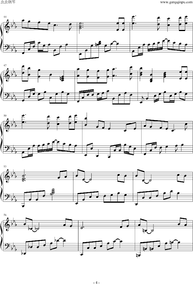 为你钟情---钢琴独奏版-钢琴谱(钢琴曲)-张国荣4