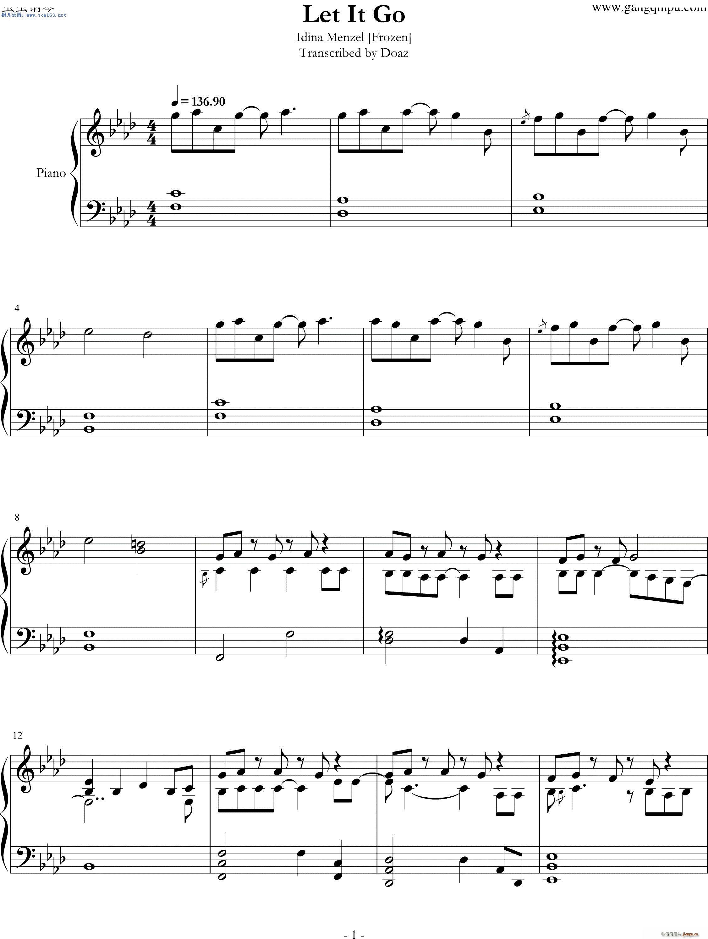 Let It Go（电影《冰雪奇缘》主题曲）1