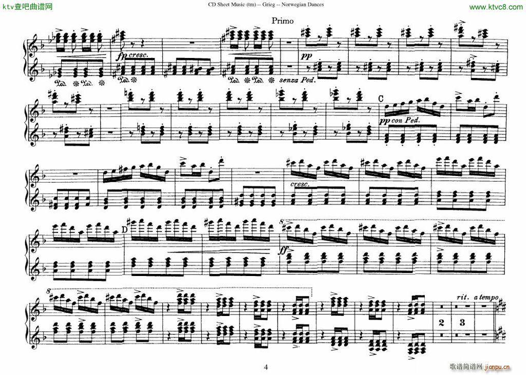 Grieg Norwegian Dance Op 35 1 4 Duet4