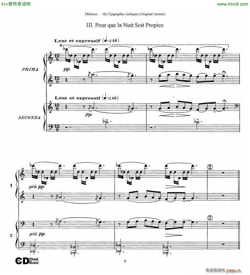 Debussy Six épigraphes Antiques 2 Piano s9