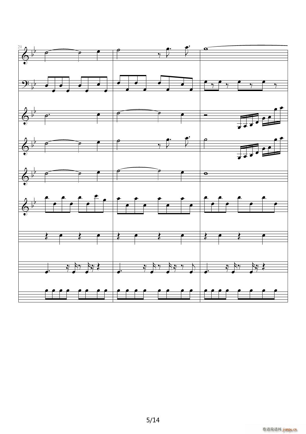 The Poet And The Pendulum 降B调5