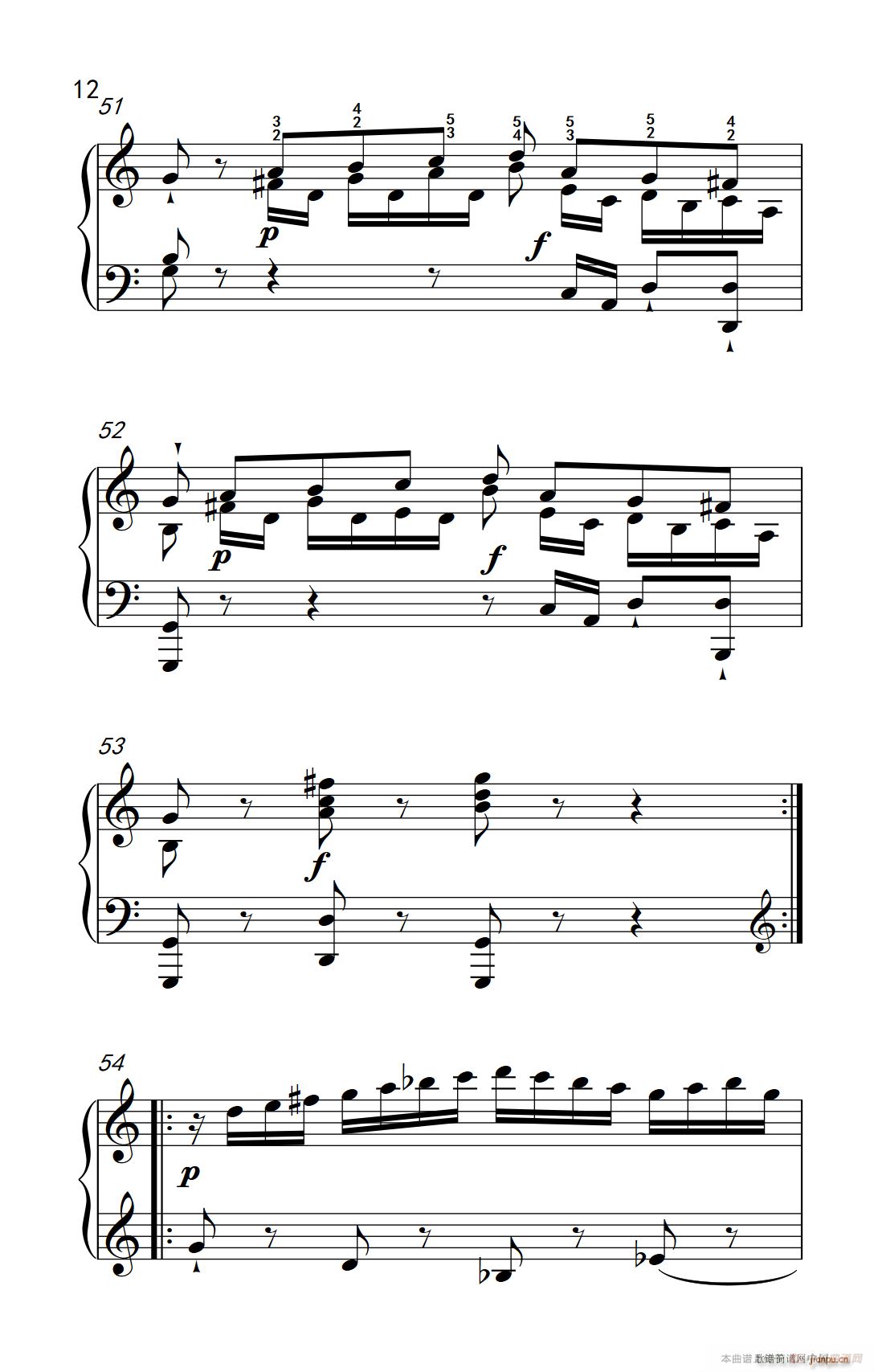 第九级1 C大调奏鸣曲 第一乐章 Hob XVI 50（中央音乐学院 钢琴（业余）考级教程 7-9级）12