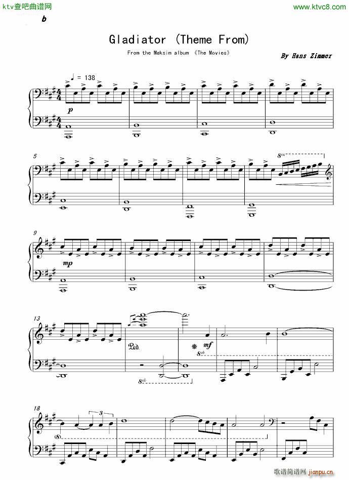 Gladiator Theme From 角斗士主题曲_马克西姆 Maksim Mrvica1