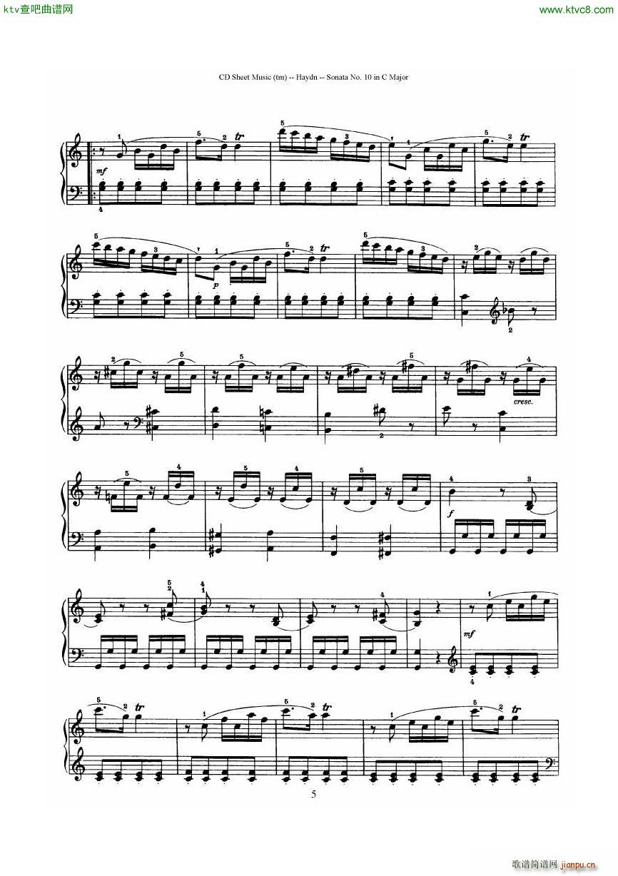 Haydn Joseph Sonata no 10 in C Major5
