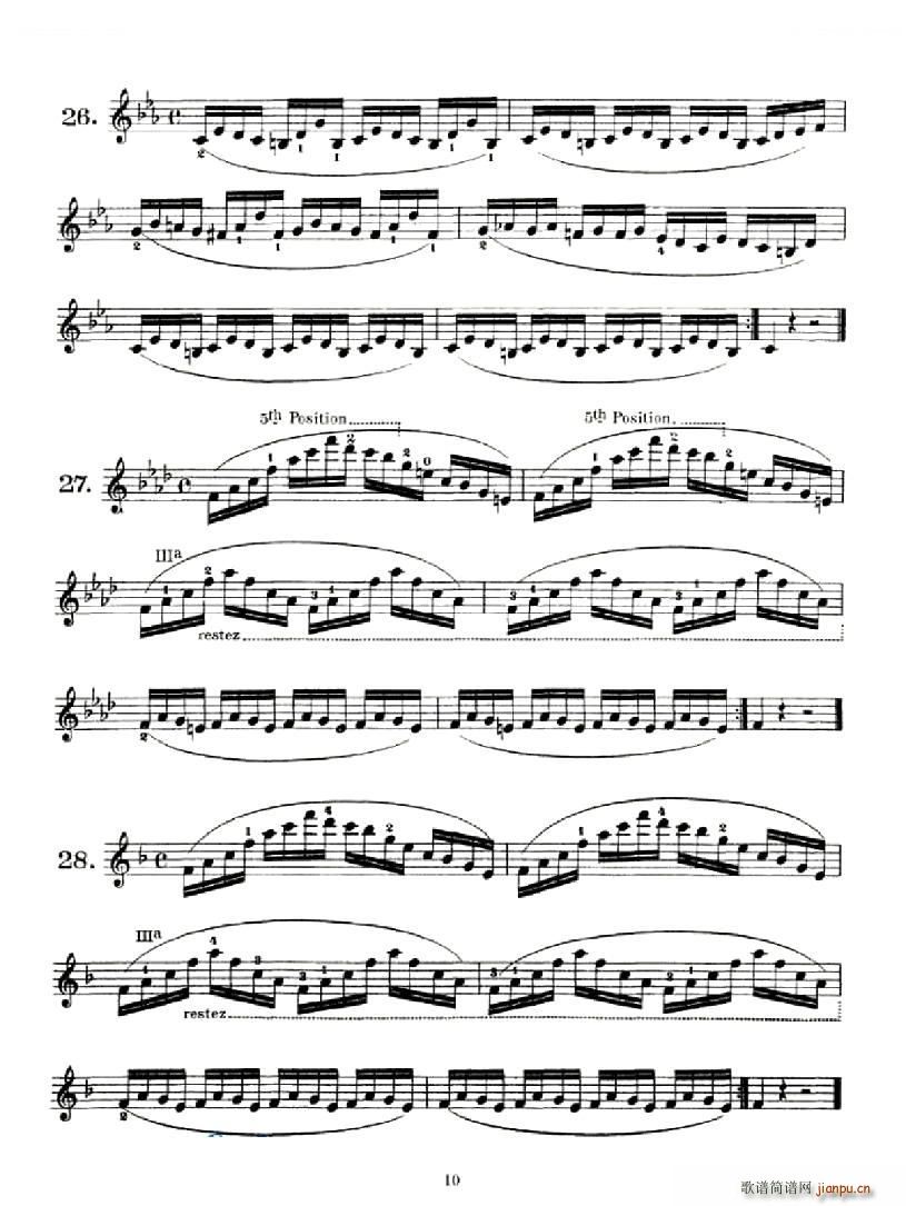 School of Mechanism Op 74（小提琴技巧 作品 74）10