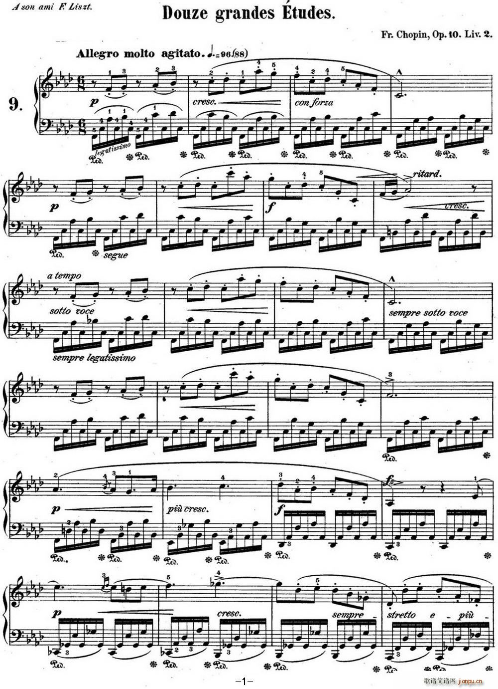 肖邦练习曲9 Op 10 No 9 f小调 F minor1
