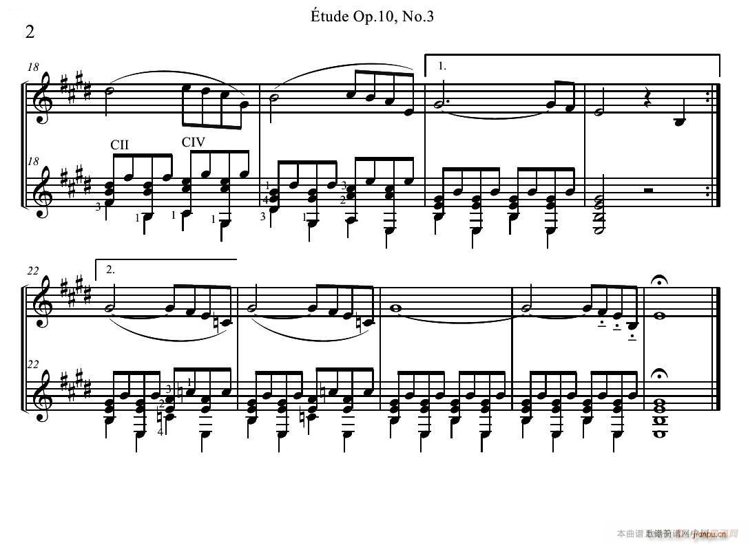 Etude in E major Op 10 No 3(小提琴吉它二重奏)2