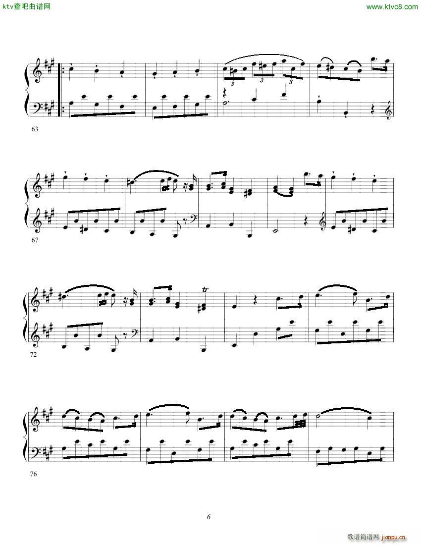 Clementi op 1 No 5 Sonate A major6