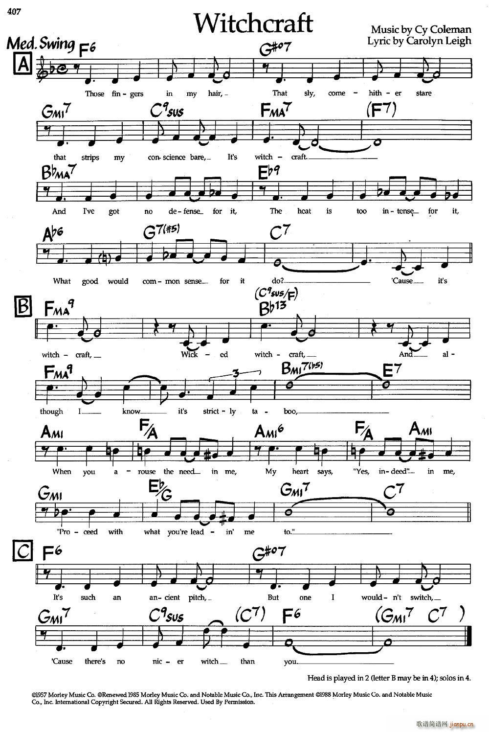 Witchcraft（爵士钢琴曲）1