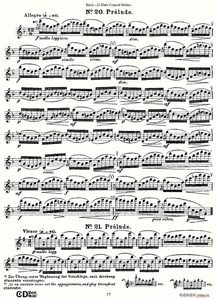 Bach-24 Flutc Concert Studies 之20―24（巴赫―24首长笛音乐会练习曲）1