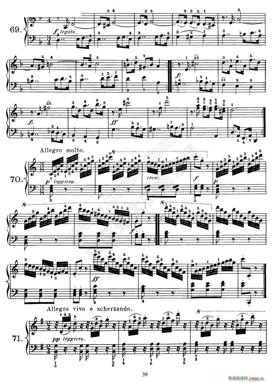 Czerny - 100 Progressive Studies Op 139（69―77）1
